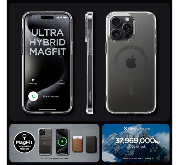 Чохол до мобільного телефона Spigen Apple iPhone 15 Pro Max Ultra Hybrid MagFit Graphite (ACS06577)