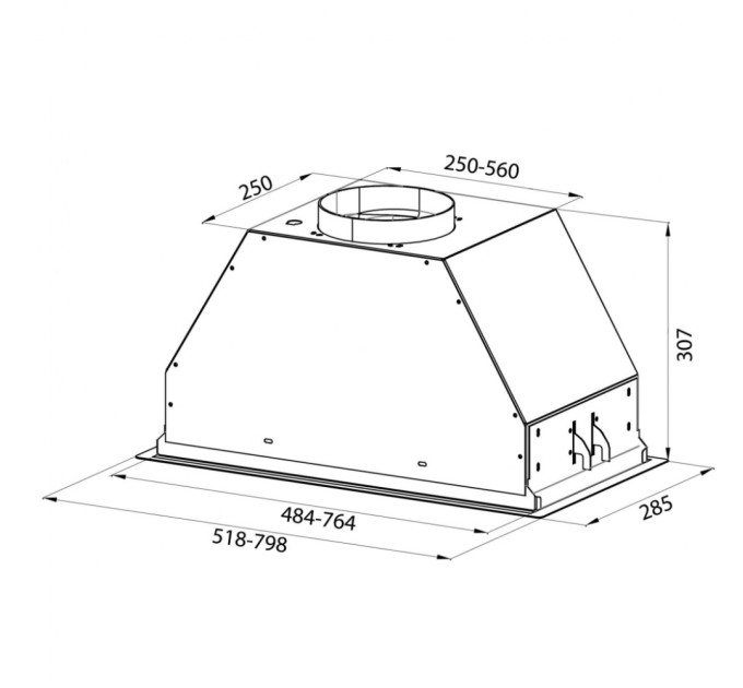 Витяжка кухонна Pyramida ABH 80 SRC (1150) GBL