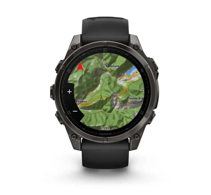 Смарт-годинник Garmin fenix 8 47mm, AMOLED, Saph, CrbnGryTi/Blk, Blk/PebbleGryBnd, GPS (010-02904-21)