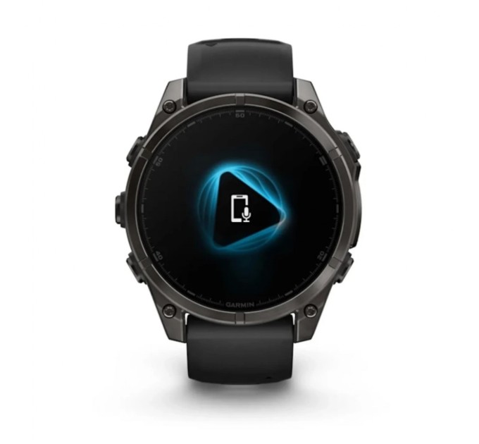 Смарт-годинник Garmin fenix 8 47mm, AMOLED, Saph, CrbnGryTi/Blk, Blk/PebbleGryBnd, GPS (010-02904-21)