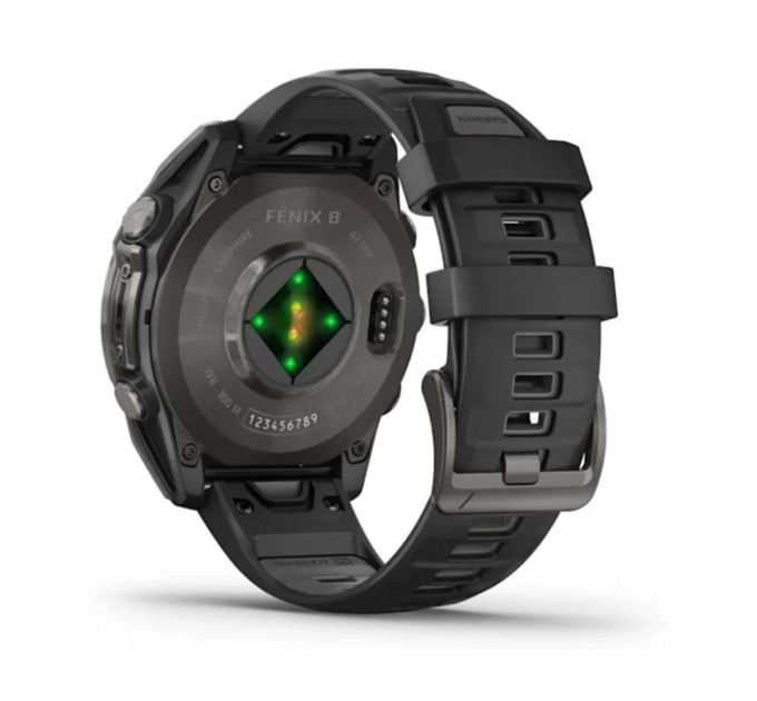 Смарт-годинник Garmin fenix 8 47mm, AMOLED, Saph, CrbnGryTi/Blk, Blk/PebbleGryBnd, GPS (010-02904-21)