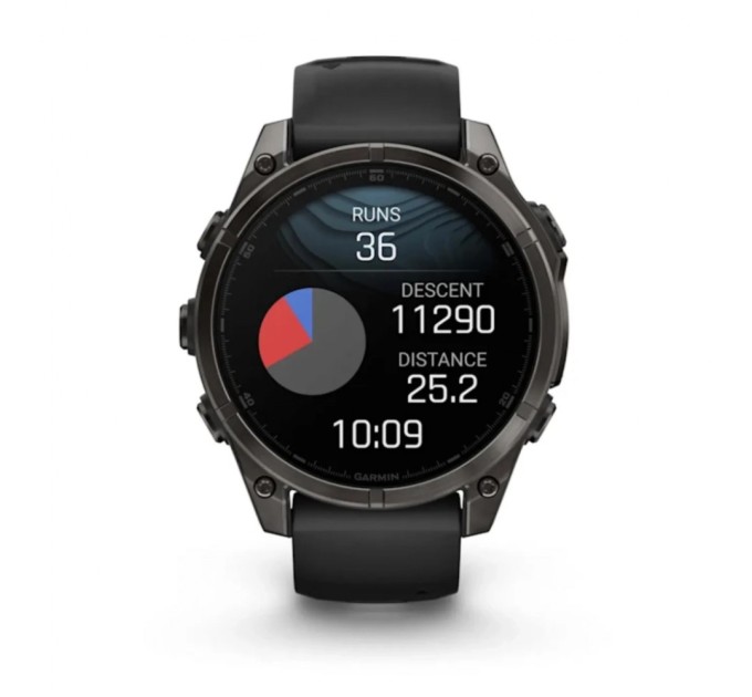 Смарт-годинник Garmin fenix 8 47mm, AMOLED, Saph, CrbnGryTi/Blk, Blk/PebbleGryBnd, GPS (010-02904-21)