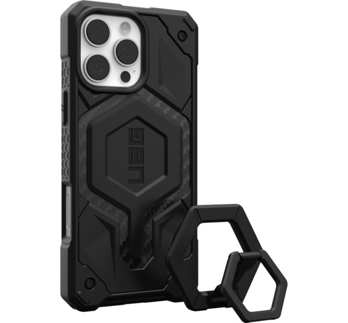 Чохол до мобільного телефона UAG iPhone 16 Pro Max, Monarch Pro Magsafe Carbon Fiber/Black Stand (1144571BV01)