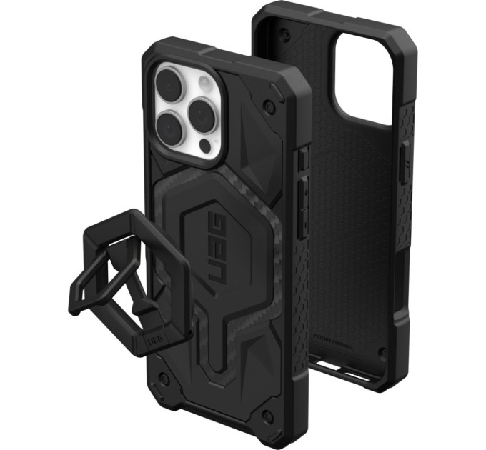 Чохол до мобільного телефона UAG iPhone 16 Pro Max, Monarch Pro Magsafe Carbon Fiber/Black Stand (1144571BV01)