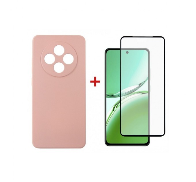 Чохол до мобільного телефона Dengos Oppo Reno 12 F/FS Soft + glass (Pink) (DG-KM-116)