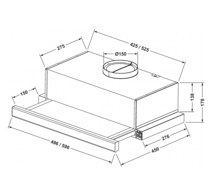 Витяжка кухонна Jantar TLT 650 LED 60 WH