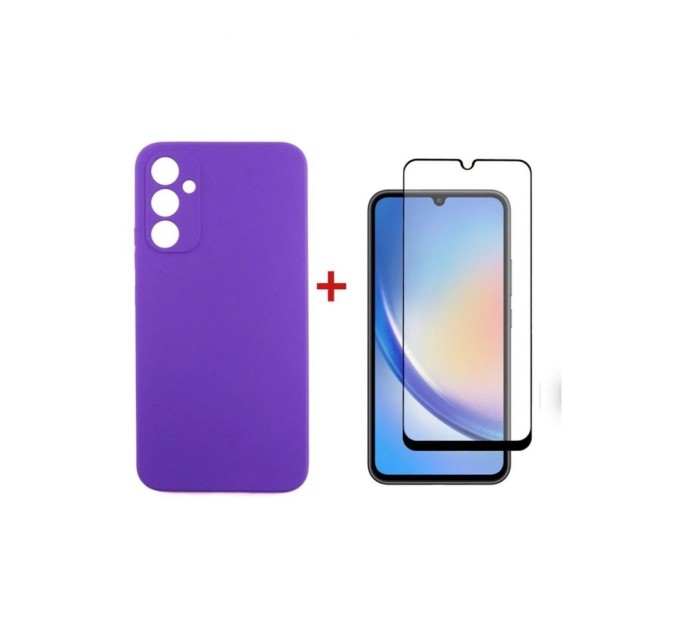 Чохол до мобільного телефона Dengos Kit for Samsung Galaxy A34 5G case + glass (Purple) (DG-KM-42)