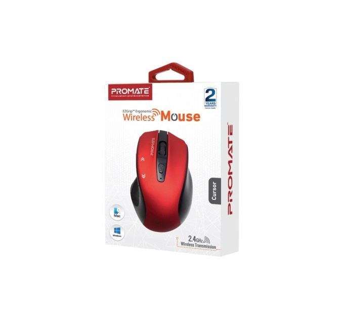 Мишка Promate Cursor Wireless Red (cursor.red)