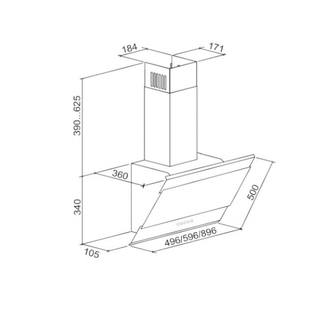 Витяжка кухонна Eleyus Focus 700 60 IS+BL