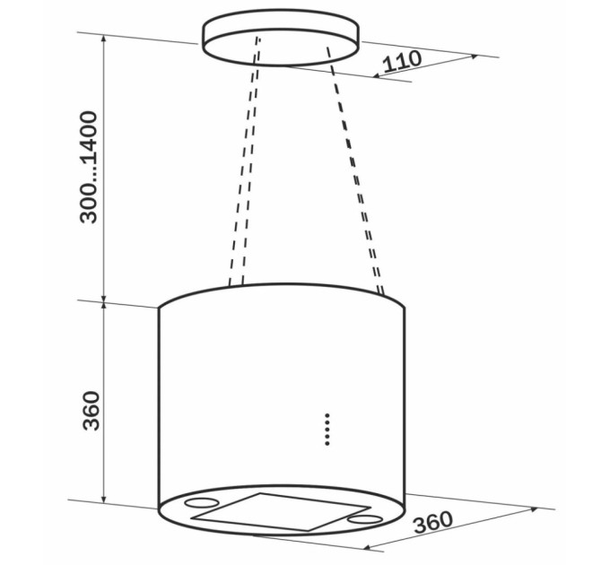 Витяжка кухонна GRANADO Segovia 1614-1200 black (GCH6136411)