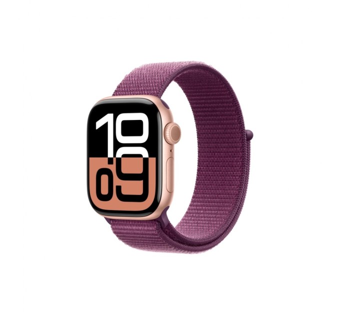 Смарт-годинник Apple Watch Series 10 GPS 42mm Rose Gold Aluminium Case with Plum Sport Loop (MWWK3QH/A)