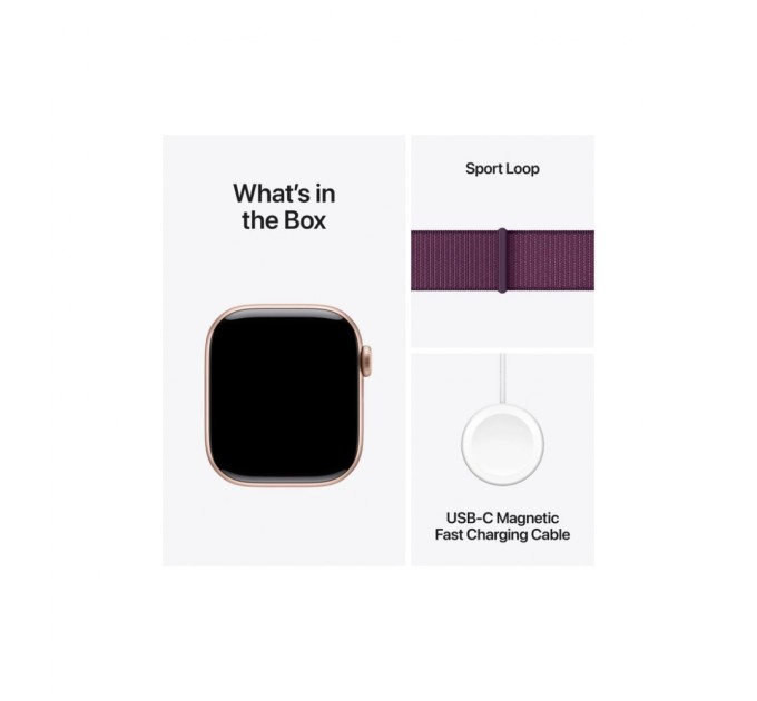 Смарт-годинник Apple Watch Series 10 GPS 42mm Rose Gold Aluminium Case with Plum Sport Loop (MWWK3QH/A)