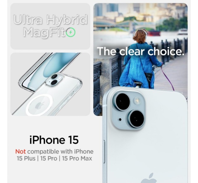 Чохол до мобільного телефона Spigen Apple iPhone 15 Ultra Hybrid MagFit White (ACS06802)