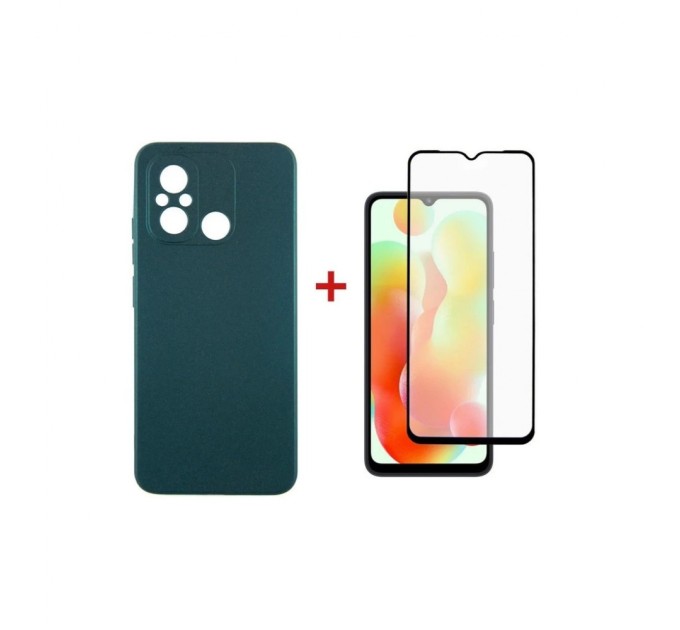 Чохол до мобільного телефона Dengos Kit for Xiaomi Redmi 12C case + glass (Green) (DG-KM-53)