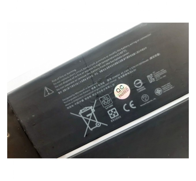 Акумулятор до ноутбука Microsoft Surface Laptop 1st Gen (Model 1769) DYNK01, 5970mAh (45.2Wh) (A47611)