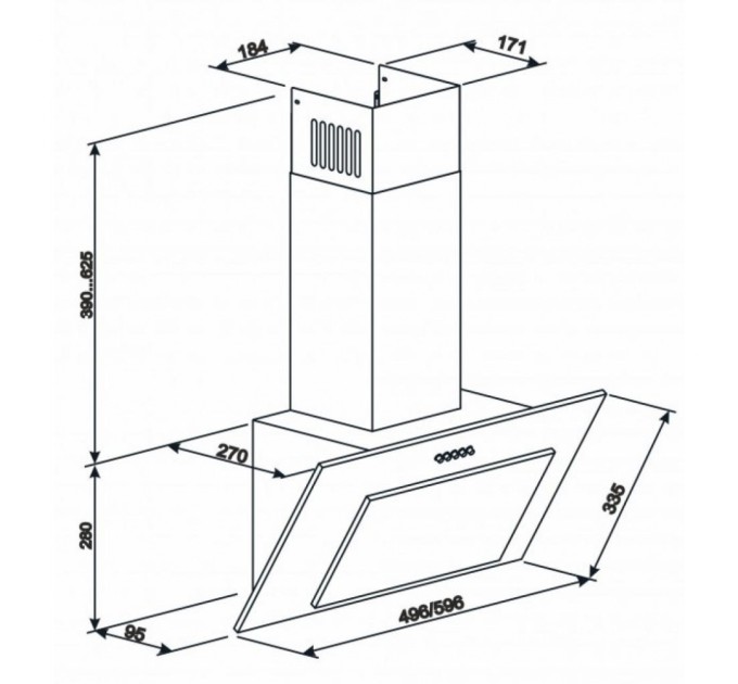 Вытяжка кухонная Eleyus VERTICAL 470 60 BL