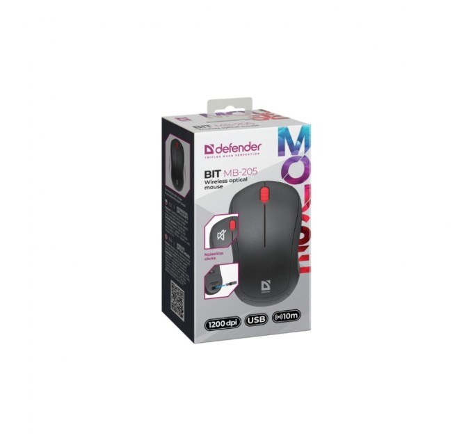 Мишка Defender Bit MB-205 Silent Wireless Black (52205)