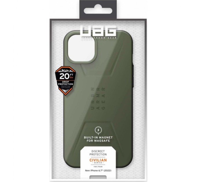 Чохол до мобільного телефона UAG Apple iPhone 14 Plus Civilian Magsafe, Olive (114037117272)