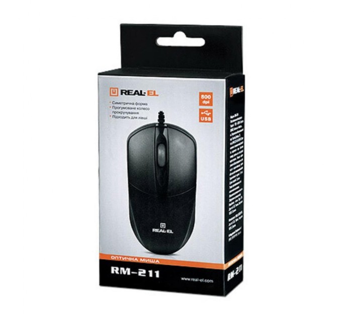 Мишка REAL-EL RM-211 USB Black