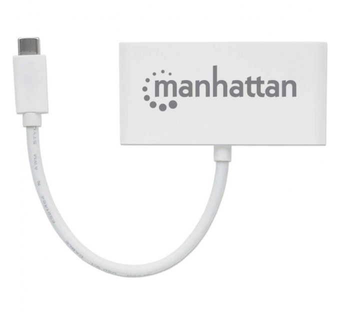 Концентратор Intracom Manhattan Type-C 4-port USB 3.0 + 3.1 PD white (163552)