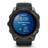 Смарт-годинник Garmin fenix 8 51mm, AMOLED, Glass/SS, SlateGray Steel/Black,BlkBnd, GPS (010-02905-00)