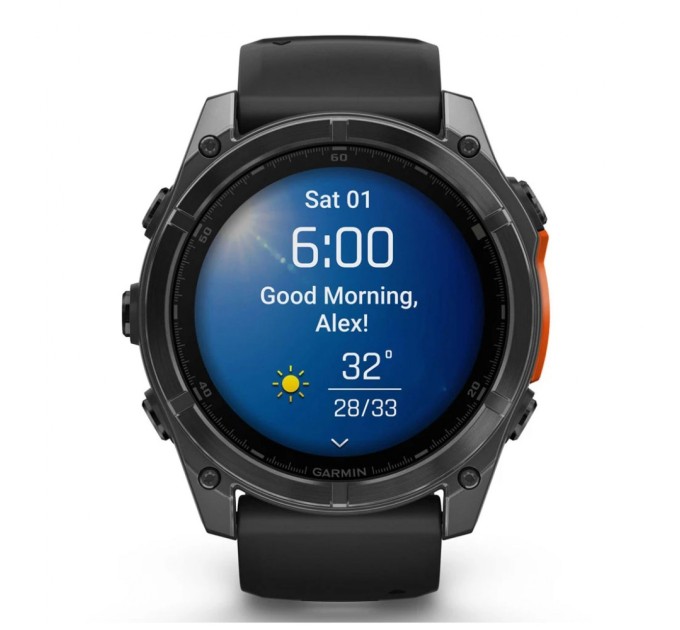 Смарт-годинник Garmin fenix 8 51mm, AMOLED, Glass/SS, SlateGray Steel/Black,BlkBnd, GPS (010-02905-00)