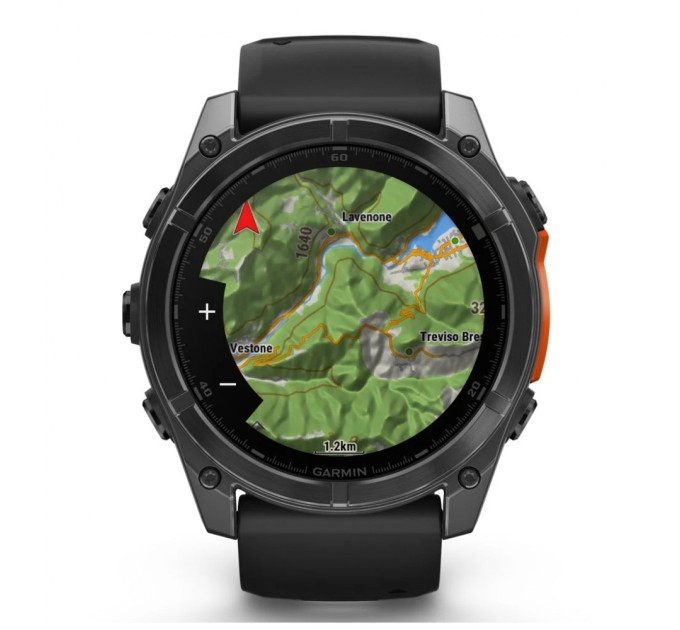 Смарт-годинник Garmin fenix 8 51mm, AMOLED, Glass/SS, SlateGray Steel/Black,BlkBnd, GPS (010-02905-00)