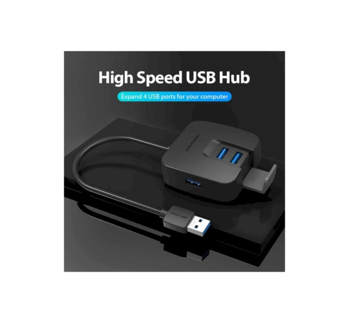 Концентратор Vention USB 3.0 to 4хUSB 3.0 Black 1.0m (CHBBF)