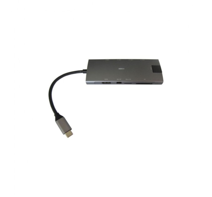 Концентратор Dynamode USB Type-C to HDMI 4K + Mini DP + 3хUSB3.0 + Gigabit RJ45+ U (Dock-9-in-1-TypeC-HDMI-Mini-DP-USB3.0-RJ45)