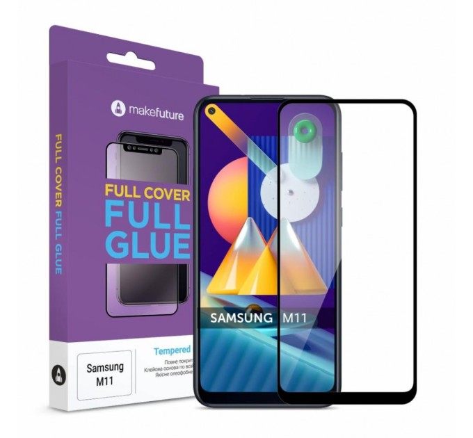 Скло захисне MakeFuture Samsung M11 Full Cover Full Glue (MGF-SM11)