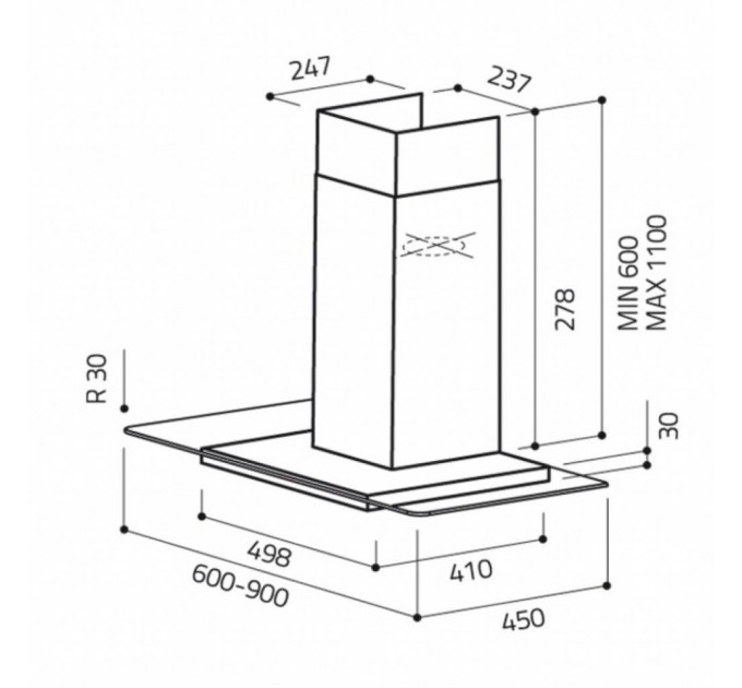 Витяжка кухонна Elica FLAT GLASS IX A/60