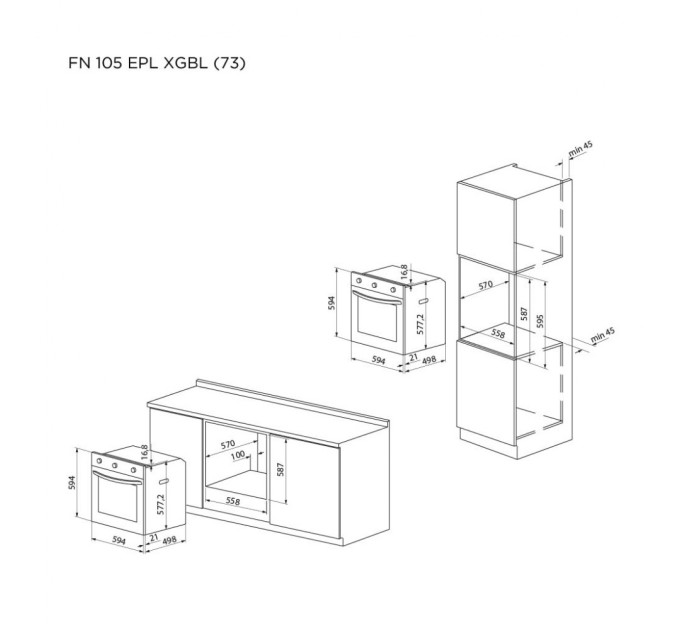 Духова шафа Pyramida FN 105 EPL XGBL (73)