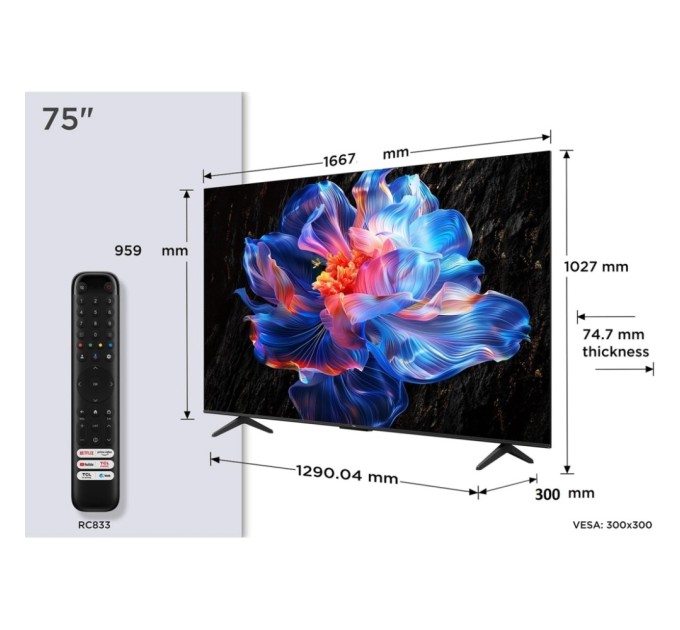 Телевізор TCL 75P6K