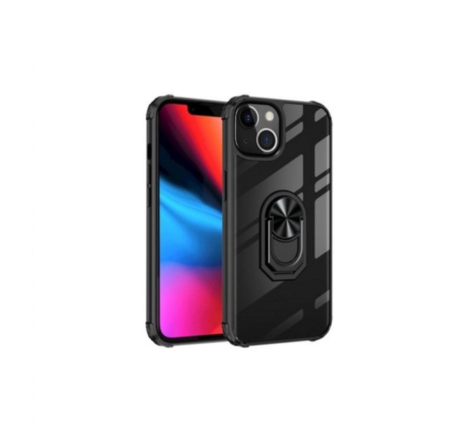 Чохол до мобільного телефона Drobak Magnetic Ring Case with Airbag Apple iPhone 12 Pro Max Black (707018)