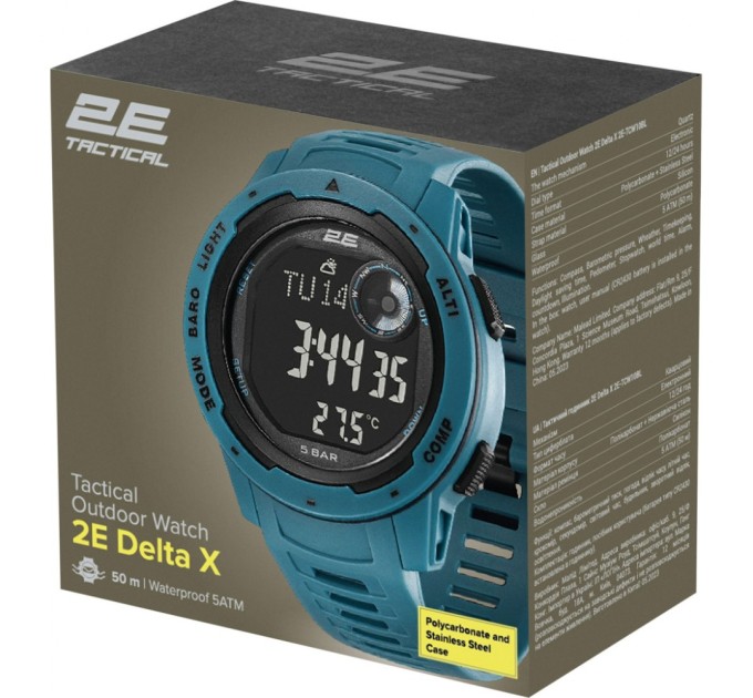 Смарт-годинник 2E Delta X Blue з компасом та крокоміром (2E-TCW10BL)