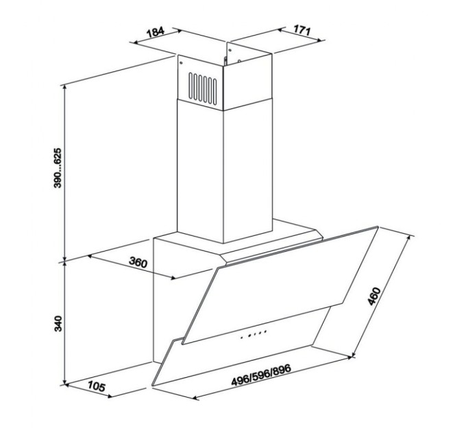 Витяжка кухонна Eleyus Element 700 60 BL