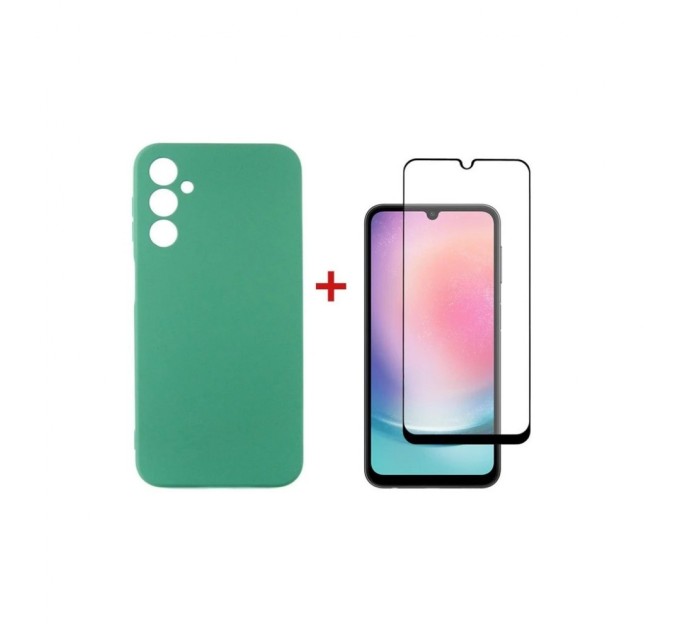 Чохол до мобільного телефона Dengos Samsung Galaxy A24 Case + Glass (Mint) (DG-KM-79)