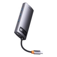 Порт-репликатор Baseus 7-in-1 Metal Gleam Series Type-C to HDMI+USB+VGA+RJ45 Docking Station (WKWG040013)