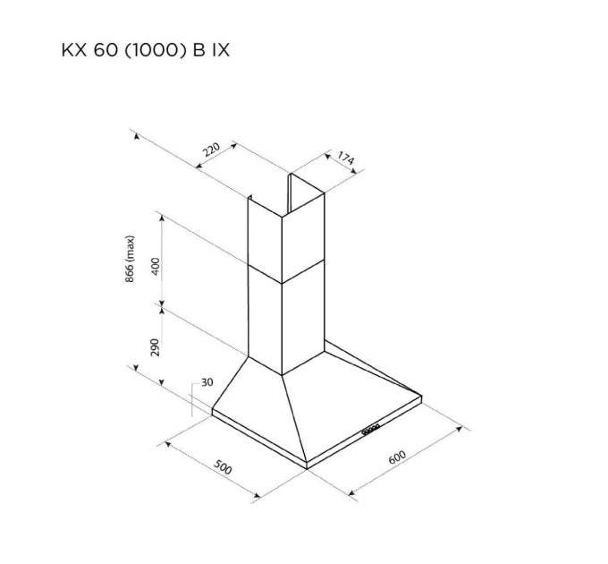 Витяжка кухонна Pyramida KX 60 (1000) B IX