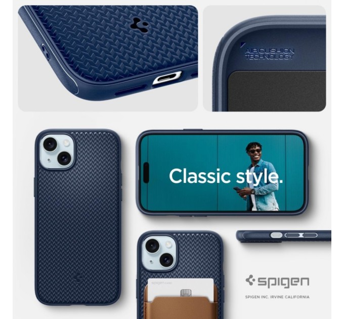 Чохол до мобільного телефона Spigen Apple iPhone 15 Plus Mag Armor MagFit Navy Blue (ACS06672)