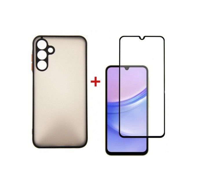 Чохол до мобільного телефона Dengos Kit for OPPO A18 case + glass (Black) (DG-KM-06)