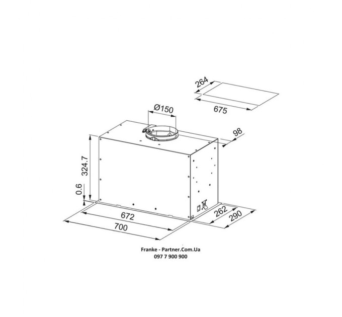 Вытяжка кухонная Franke Box Flush EVO FBFE BK MATT A70 (305.0665.365)