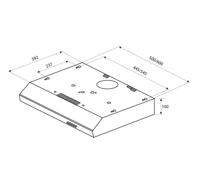 Витяжка кухонна Pyramida UX 60 (380) B WH