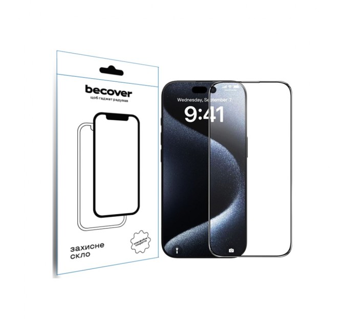 Скло захисне BeCover Apple iPhone 16 Plus Black (712123)