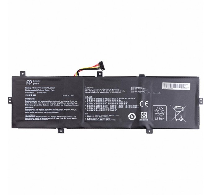 Акумулятор до ноутбука ASUS Zenbook UX430U (C31N1620) 11.55V 3400mAh PowerPlant (NB431366)