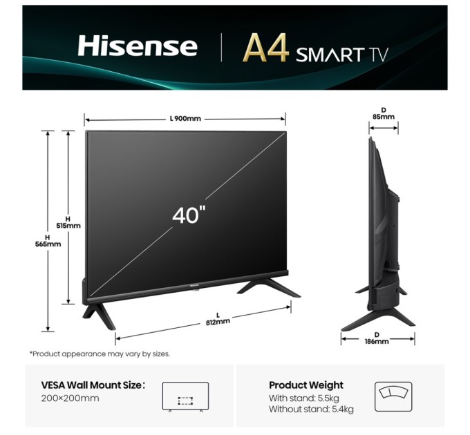 Телевізор Hisense 40A4Q