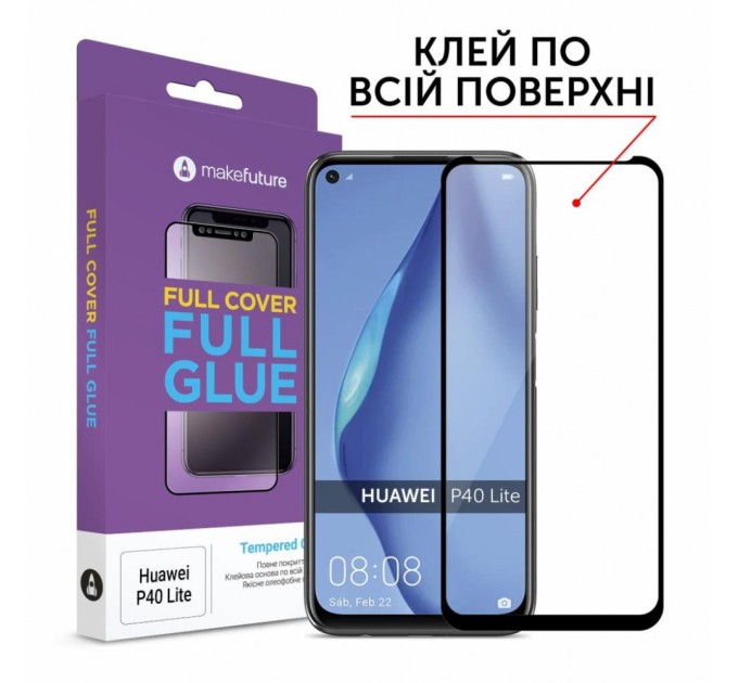 Скло захисне MakeFuture Huawei P40 Lite Full Cover Full Glue (MGF-HUP40L)