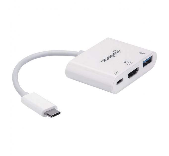 Концентратор Intracom USB3.1 Type-C to HDMI/USB 3.0/PD 60W 4-in-1 White Manhattan (152945)