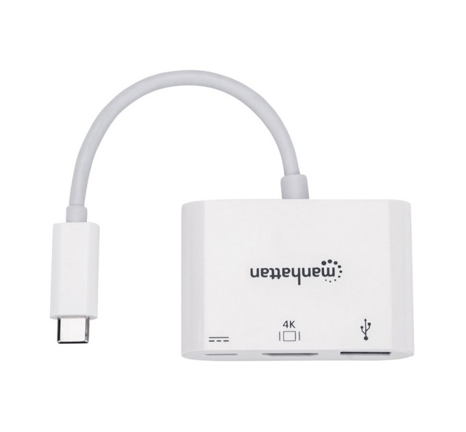 Концентратор Intracom USB3.1 Type-C to HDMI/USB 3.0/PD 60W 4-in-1 White Manhattan (152945)