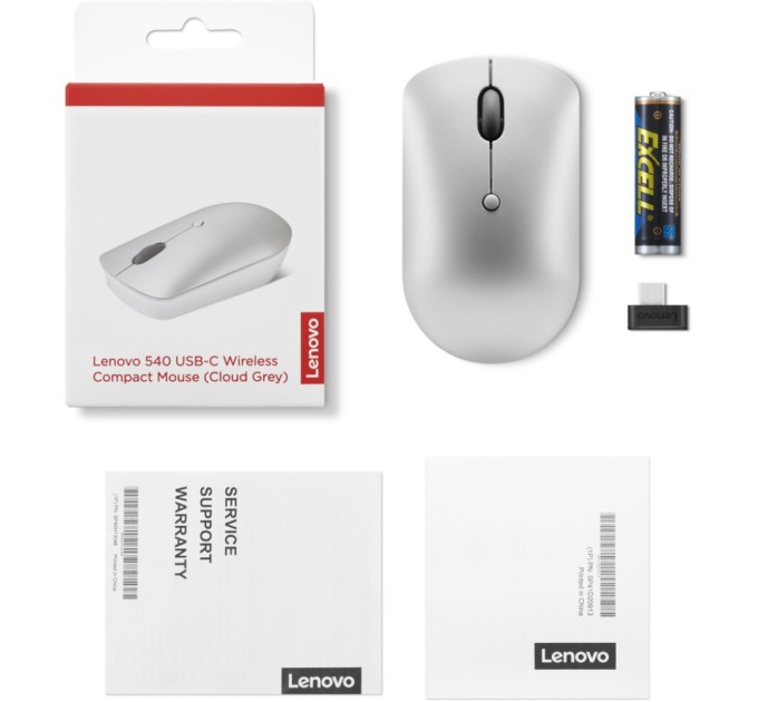 Мышка Lenovo 540 USB-C Wireless Cloud Grey (GY51D20869)